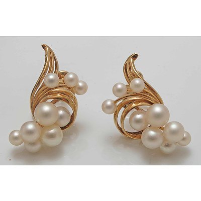 Mikimoto 14ct Gold Earrings