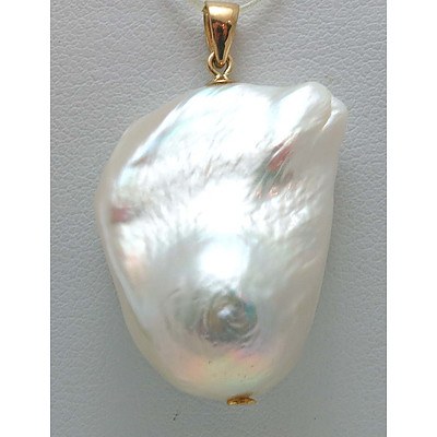 Very Large Baroque Pearl Pendant