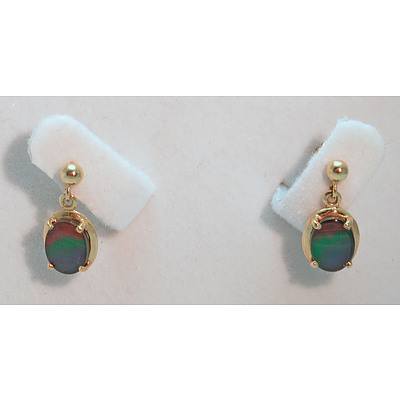 14ct Gold Opal Drop Earrings