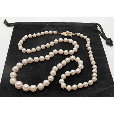 Vintage Akoya Cultured Pearl Necklace