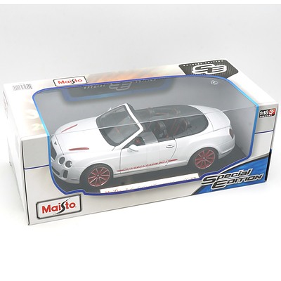 Brand New Maisto Special Edition 1:18 Diecast Bentley Continental Supersports Convertible ISR