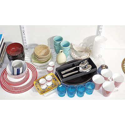 Collection Of Homewares As Shown, Including Boxed Stanley Roger Salad Servers Etc