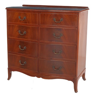 Australian Cedar Bowfront Chest of Drawers, Mid 20th Century