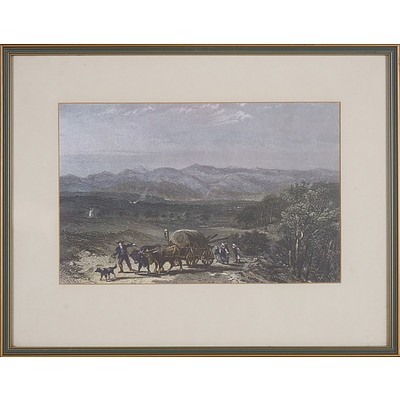 John Skinner Prout (1805-1876) Barossa Ranges, Hand Coloured Engraving