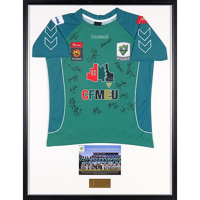 Framed Canberra United Football Team 2009 Jersey Signed by Elyse Perry, Emily van Egmond, Ellie Brush & Team - Donated by ACTEWAGL