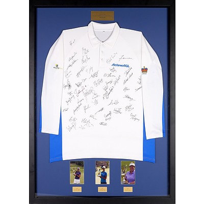 Framed/Signed Shirt of Royal Canberra Golf Club Ladies Classic Winners 2010-2012 (Donated by ActewAGL)