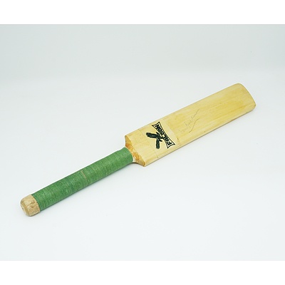 Miniature Cricket Bat Signed by Don Bradman, with Certificate