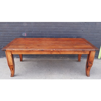 Substantial Rustic Baltic Pine Dining Table