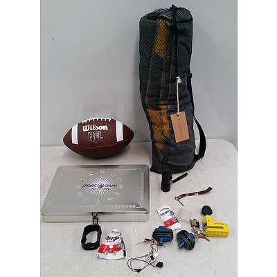 Assorted Household Items Including: Wilson NFL Ball, Colorado Brand Beach Towel and More