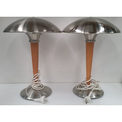 Stainless Steel Table/Desk Lamps - Lot of Two