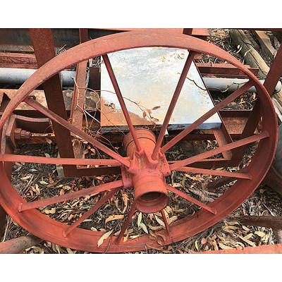 Lot 129 - Cast Iron Wagon Wheel