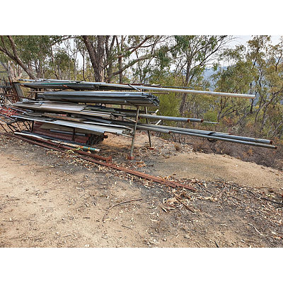 Lot 153 - Heavy Duty Steel Rack with Assorted Building Materials