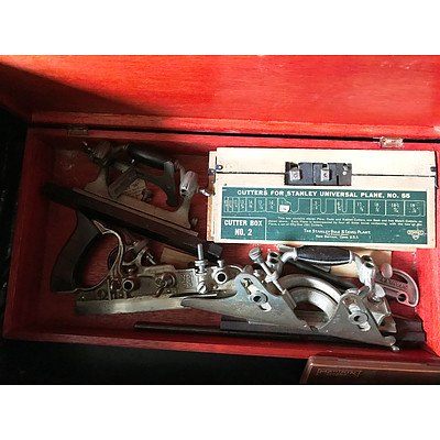 Lot 228 - Vintage Airforce Tool Box with Antique Hand Planes