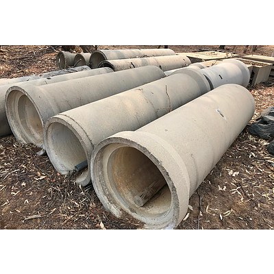 Lot 323 - Large Industrial Concrete Culvert Pipes - Lot of 16