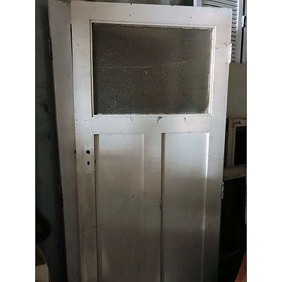 Lot 82 - Vintage Window Screen Panels & Four Doors