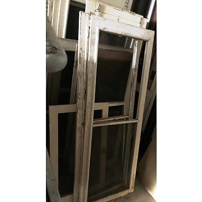 Lot 82 - Vintage Window Screen Panels & Four Doors