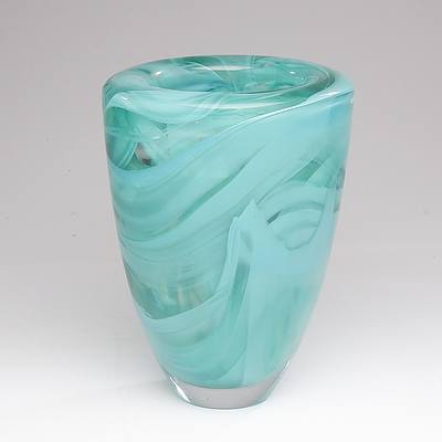 A Green Kosta Boda Atoll Vase by Anna Ehrner
