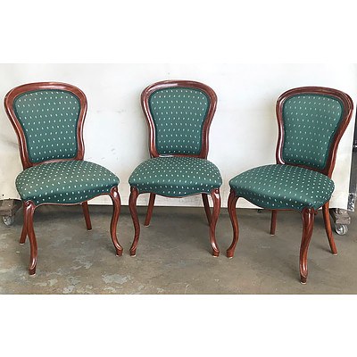 Six Antique Style Indonesian Mahogany Dining Chairs
