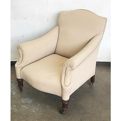 Late Victorian Reupholstered Armchair