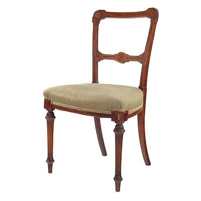 Late Victorian String Inlaid Side Chair Circa 1890