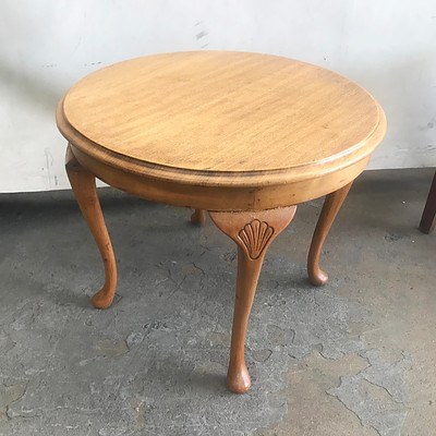 Vintage Maple Round Occasional Table & Rectangular Occasional Table