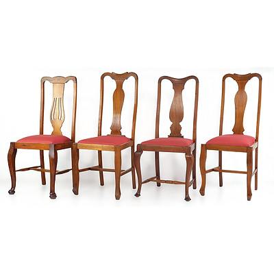 Six Various Tasmanian Blackwood Dining Chairs, Circa 1920s