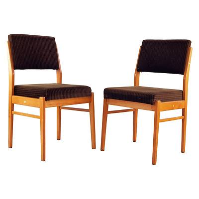 Six Retro East German GDR Beech Dining Chairs With a Teak Veneer Dining Table
