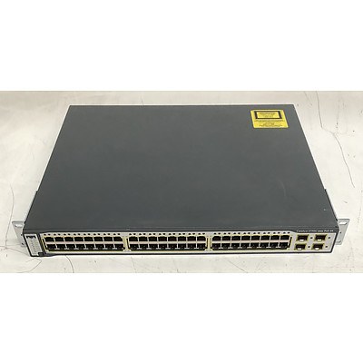 Cisco Catalyst (WS-C3750G-48PS-S V06) 3750G Series 48-Port Gigabit Managed Switch