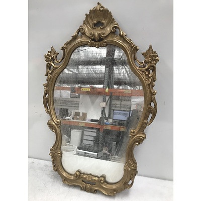 Vintage Moulded Gesso Rococo Style Mirror