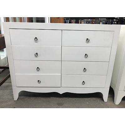 White Chest of Drawers with Matte Finish