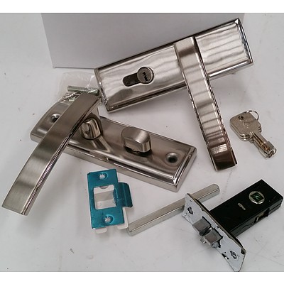 Stainless Steel Front Door Security Lock Sets - Lot of Six - New
