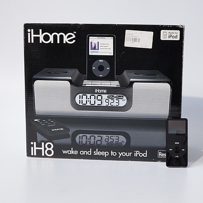 iPod Nano 4Gb (1st Gen) and iHome iH8 Alarm Radio Speaker