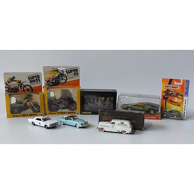 Group of Cars and Car Accessories including: Matchbox, The Brooklin Collection, Solido, Models of Yesteryear and More.