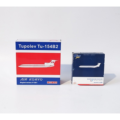 Limited Edition 1:1200 Scale Model Tupolev Tu-154B2 Aircraft and 1:1400 Scale Model Ilyusin IL-62M Aircraft