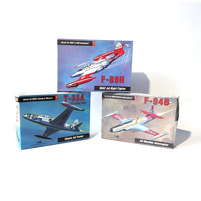 Two Hobby Craft 1: 48 Scale Model Aircraft and One Hobby Craft 1: 78 Scale Model Aircraft