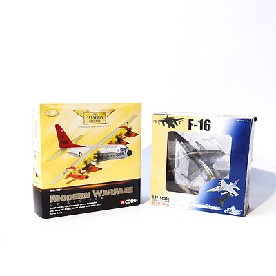 Witty Wings 1: 72 Scale Model F-16 and Corgi 1: 144 Scale Model Lockheed DC-130A Hercules Drone Controller