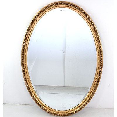 Ornate Oval Giltwood Framed Mirror