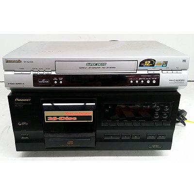 Panasonic NV-SJ230 VHS VCR Player & Pioneer PD-F507 File-Type Compact Disc Player