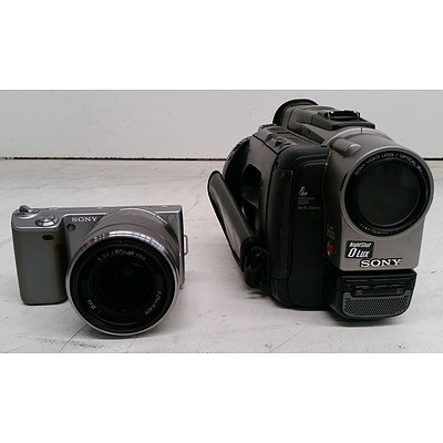 Sony NEX-5 Digital Camera & Sony Hi8 Video Camcorder