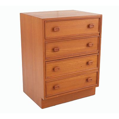 Parker Teak Veneer Bedside or Small Drawer Unit (Second of Three Available)