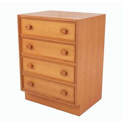 Parker Teak Veneer Bedside or Small Drawer Unit (Third of Three Available)