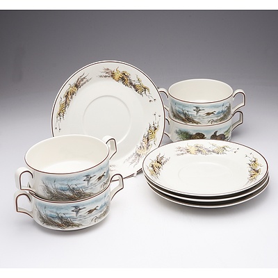 Four Villeroy and Boch Fontainebleau Soup Bowl Pairs