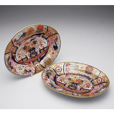 Two 19th Century English Imari Pattern Porcelain Dishes
