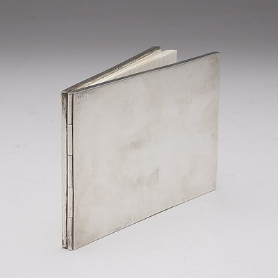 Heavy Sterling Silver Notebook Case, Marked HPL, 218g