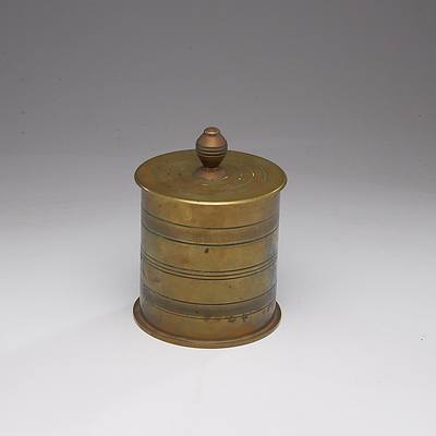 A Trench Art Brass Tobacco Humidor made from a .50 Caliber Shell