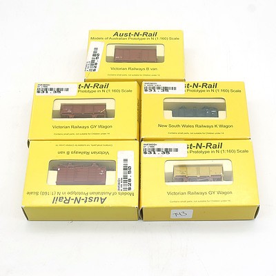 Five Aust-N-Rail RRP $145+ 1:160th Scale Carriages