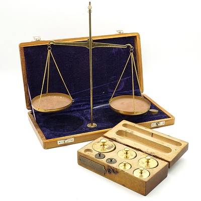 Set of Vintage Gold Scales with Karl Backenroth & Sohn Scales