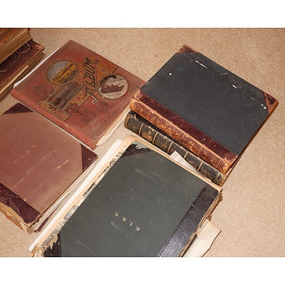 Group of Antique Photo Albums, Scrap Books, Ephemera etc