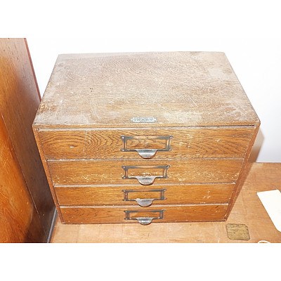 1920s Tracy Sydney Oak File Chest of Small Proportions