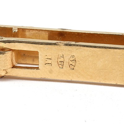 18ct Yellow Gold Tie Bar with Bark Finish, 6.85g
